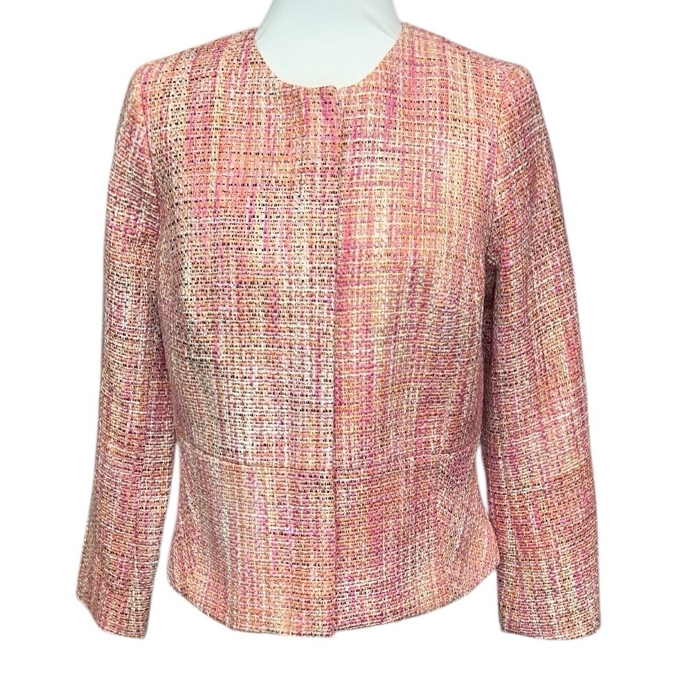 Talbots Pink And Orange Tweed Jacket